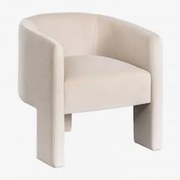 Fluwelen Fauteuil Xastru Beige - Sklum