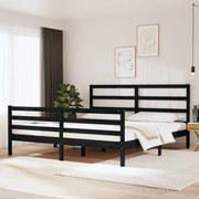 vidaXL Bedframe massief grenenhout zwart 180x200 cm 6FT Super King