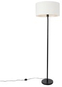 Vloerlamp zwart met kap wit 50 cm - Simplo Modern E27 rond Binnenverlichting Lamp