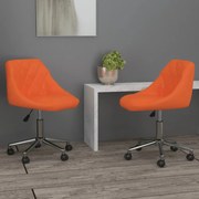 vidaXL Eetkamerstoelen draaibaar 2 st kunstleer oranje