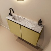 Mondiaz Ture DLux toiletmeubel 80cm oro met wastafel glace links met kraangat