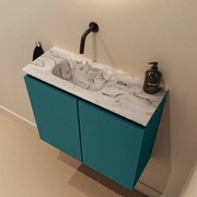 Mondiaz Ture DLux toiletmeubel 60cm smag met wastafel glace links zonder kraangat