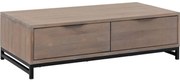 Goossens Salontafel Max rechthoekig, hout eiken blank, urban industrieel, 125 x 37 x 65 cm