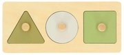 Puzzel met driehoek/cirkel/vierkant, hout