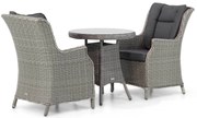 Tuinset Ronde Tuintafel 2 personen  Wicker Grijs  Garden Collections Aberdeen/Bolton