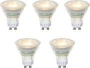 Set van 5 GU10 50mm LED lampen helder 2.5W 450 lm 2700K