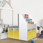 vidaXL Kinderkastje met bankje 60x78x78 cm MDF wit