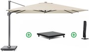 Platinum Challenger zweefparasol 4x3m T1 (incl. voet en hoes) champagne