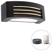 Smart buiten wandlamp met dimmer zwart IP44 incl. Wifi A60 - Hurricane Modern E27 IP44 Buitenverlichting