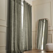 Gordijn in gewassen linnen met ringen, Private