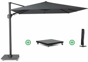Platinum Challenger zweefparasol 3x3mT2 premium (incl. voet en hoes) faded black