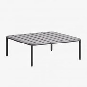 Vierkante Stalen Tuintafel (90x90 Cm) Roubly Grijs – Grafiet - Sklum