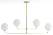 Hanglamp in messing en opaline glas, Moricio