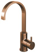 Brauer Copper Edition ColdStart wastafelkraan met draaibare platte uitloop model B koper geborsteld PVD