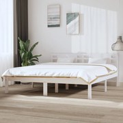 vidaXL Bedframe massief hout wit 180x200 cm 6FT Super King