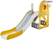 VEVOR Kinderglijbaan Leuke glijbaan met basketbalring Kinderglijbaan HDPE Tuinglijbaan Max. 50 kg Peuterglijbaan voor 1-12 jaar Babyglijbaan Binnen- en buitenglijbaan met glijbaanuitloop 186 x 112 x 100 cm