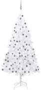 vidaXL Kunstkerstboom met LED's en kerstballen 210 cm PVC wit