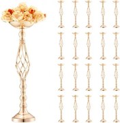 VEVOR 20-delige 58 cm hoge bloemenvaas voor bruiloften, metalen middelpunt voor bruiloften, gouden standaard voor bloemstukken voor tafels bij bruiloftsdiners, feesten, jubilea, ceremonies en verjaardagen