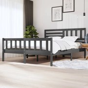 vidaXL Bedframe massief hout grijs 180x200 cm 6FT Super King