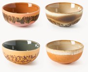 Handbeschilderde dipschalen 70's, set van 4