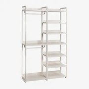 Velunis 2-delige Open Modulaire Kledingkast En Ijzeren Planken Gardenia Wit - Sklum