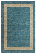 vidaXL Vloerkleed handgemaakt 80x160 cm jute blauw