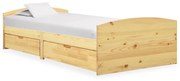 vidaXL Bedframe met 2 lades massief grenenhout 90x200 cm