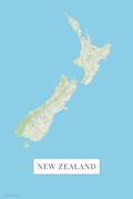 Kaart New Zeland color, POSTERS