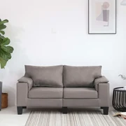 vidaXL Tweezitsbank stof taupe
