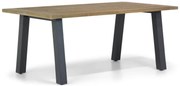 Dining Tuintafel rechthoekig 180 x 100 cm Teak Grijs Glasgow