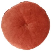 Velours kussen, bio-katoen, terra, rond
