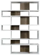 TemaHome London Hoge Design Boekenkast Wit-walnoot - 156x34x220cm.