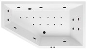 Lambini Designs Florence bubbelbad 160x90cm elektronisch rechts met 6+4+2 hydrojets en 12 aerojets zwart