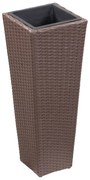 vidaXL Plantenbak verhoogd 30x30x80 cm poly rattan bruin