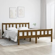 vidaXL Bedframe massief hout honingbruin 135x190 cm 4FT6 Double