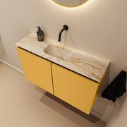 Mondiaz Ture DLux toiletmeubel 80cm ocher met wastafel frappe midden zonder kraangat