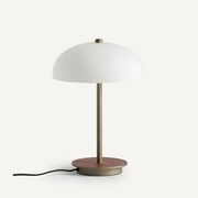Bureaulamp in glas, metaal en simili, Beaudouin