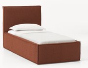 Bouclé gestoffeerd eenpersoonsbed Dream