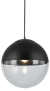 Retro hanglamp zwart met helder glas 35 cm - Eclipse Retro E27 bol / globe / rond Binnenverlichting Lamp