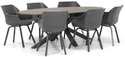 Tuinset 6 personen 220 cm Kunststof Grijs Hartman Sophie