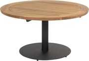 Saba low dining teak tafel 130ØxH69 cm met antraciet onderstel Taste 4SO