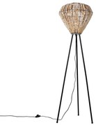 Oosterse vloerlamp beige met kralen - MotiOosters E27 rond Binnenverlichting Lamp