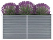 vidaXL Plantenbak verhoogd 160x40x77 cm gegalvaniseerd staal grijs