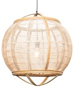 Stoffen Smart hanglamp met dimmer bruin 58 cm incl. Wifi G95 - Pascal E27 bol / globe / rond Binnenverlichting Lamp