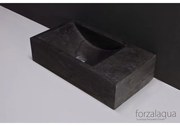 Forzalaqua Venetia fonteinbak 40x22x10cm wasbak Links 0 kraangaten Natuursteen Hardsteen gezoet 8011322