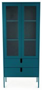 Tenzo Uno Vitrinekast Mat Blauw - 76x40x178cm.