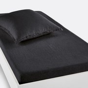Hoeslaken in gewassen linnen, omslag 30 cm, Linot