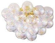 Design plafondlamp messing met regenboog glas 6-lichts - Uvas Design G9 Binnenverlichting Lamp