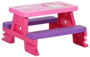 vidaXL Kinderpicknicktafel met banken 79x69x42 cm roze