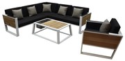 Higold York hoek loungeset 5 delig wit aluminium